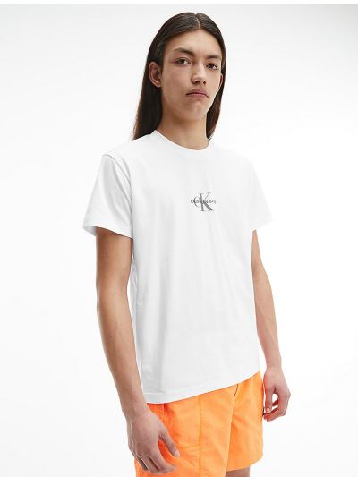 Calvin Klein Ruhák HU672823 | Calvin Klein Logo Férfi Póló Világos Fehér
